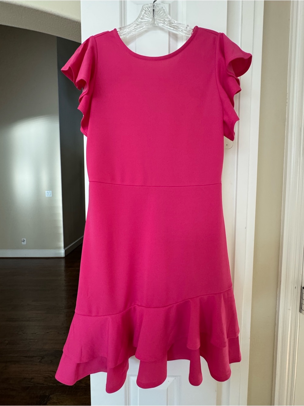 Women’s Hot Pink Ruffle Hem Dress